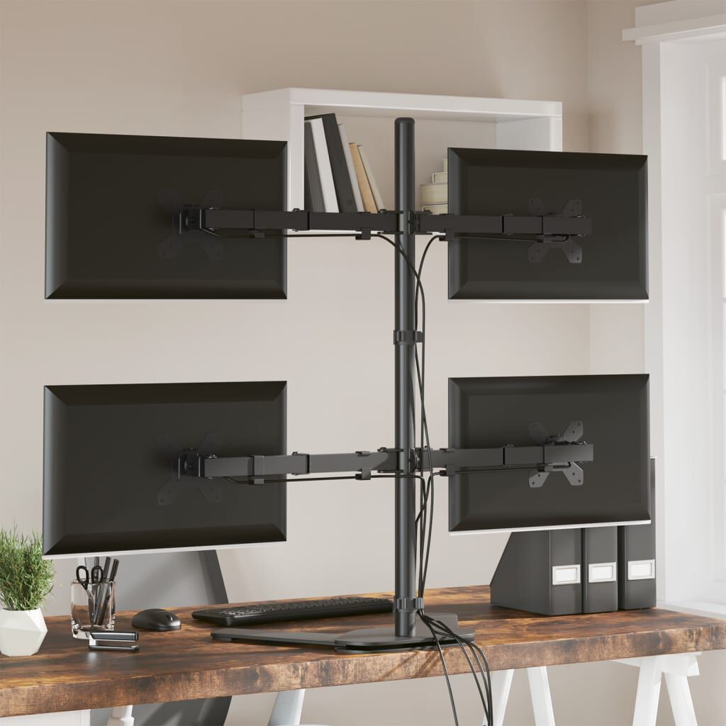 vidaXL fekete acél monitorállvány VESA 75/100 mm