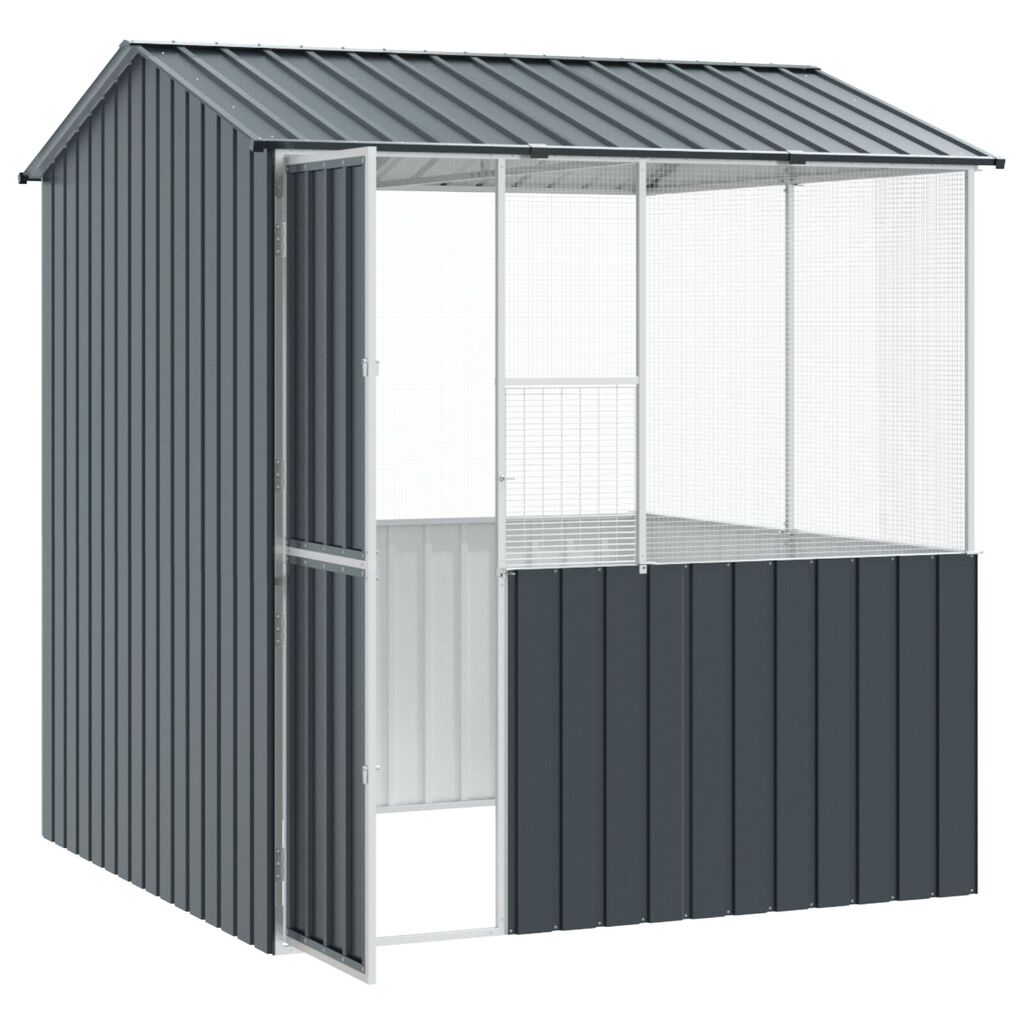 vidaXL Madárkalitka Antracit 215x78x200 cm Galvanizált Acél