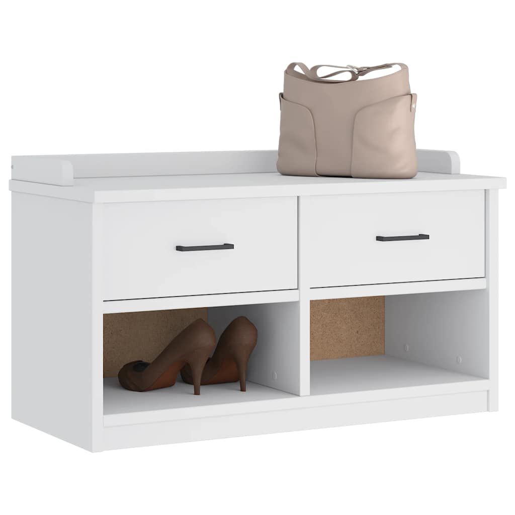 vidaXL SANDNES fehér tömör fenyőfa előszobapad 87x40x50 cm