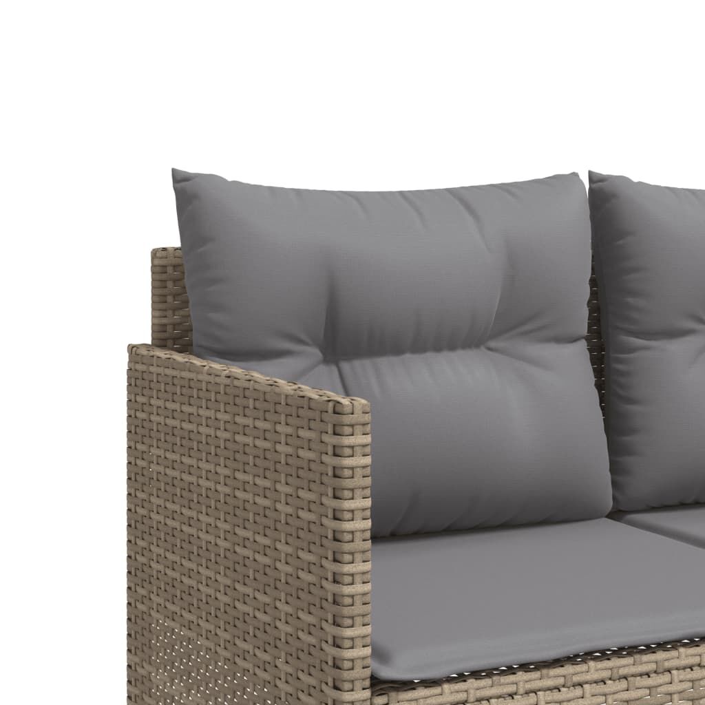 vidaXL bézs polyrattan napozóágy párnával