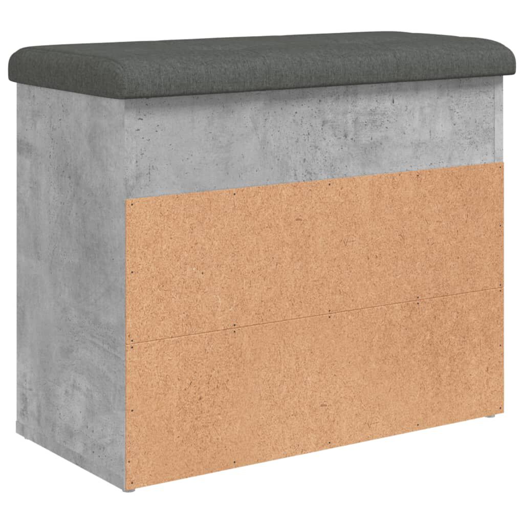 vidaXL betonszürke szerelt fa cipőtároló pad 62 x 32 x 50 cm