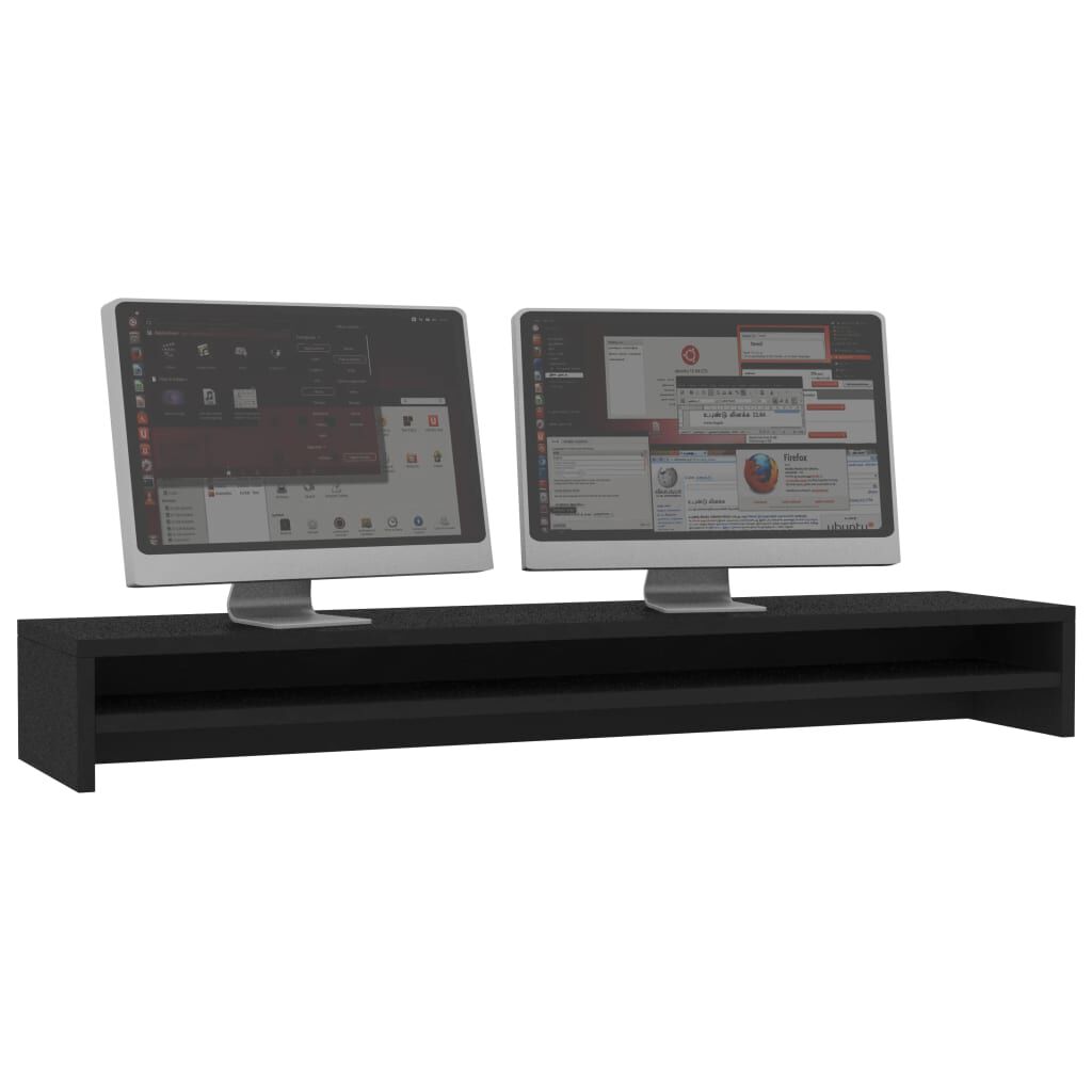 vidaXL fekete szerelt fa monitorállvány 100 x 24 x 13 cm