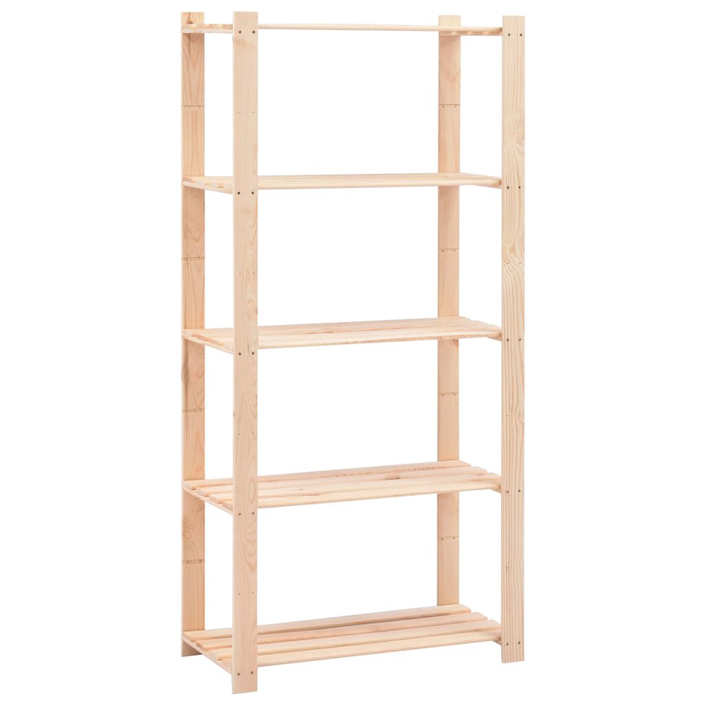 vidaXL 10 db 5-szintes tömör fenyő tárolópolc 250 kg 80 x 38 x 170 cm