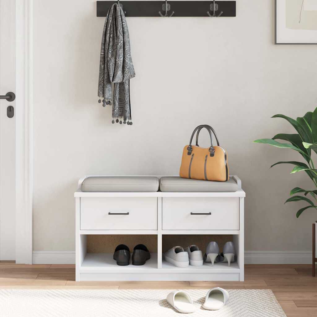 vidaXL SANDNES fehér tömör fenyőfa előszobapad 87x40x50 cm