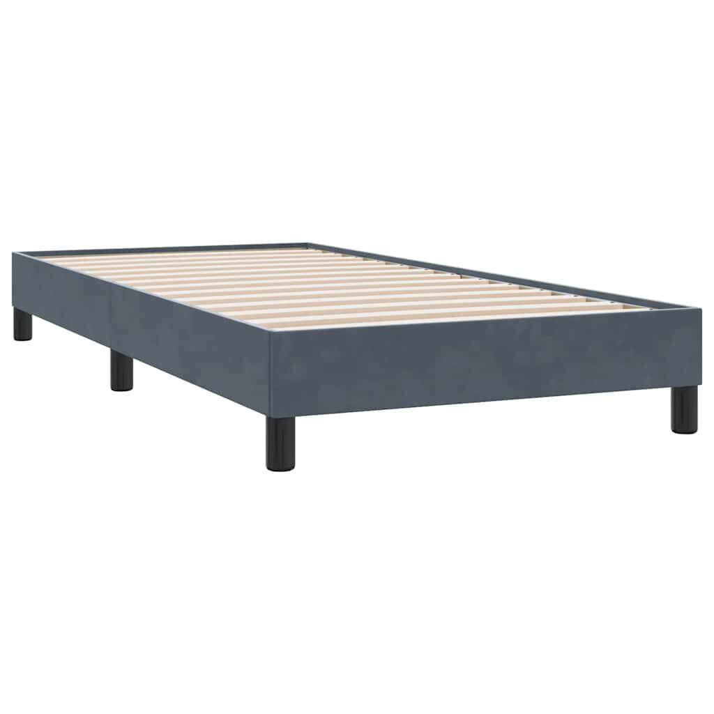 vidaXL sötétszürke bársony ágykeret matrac nélkül 90x220 cm