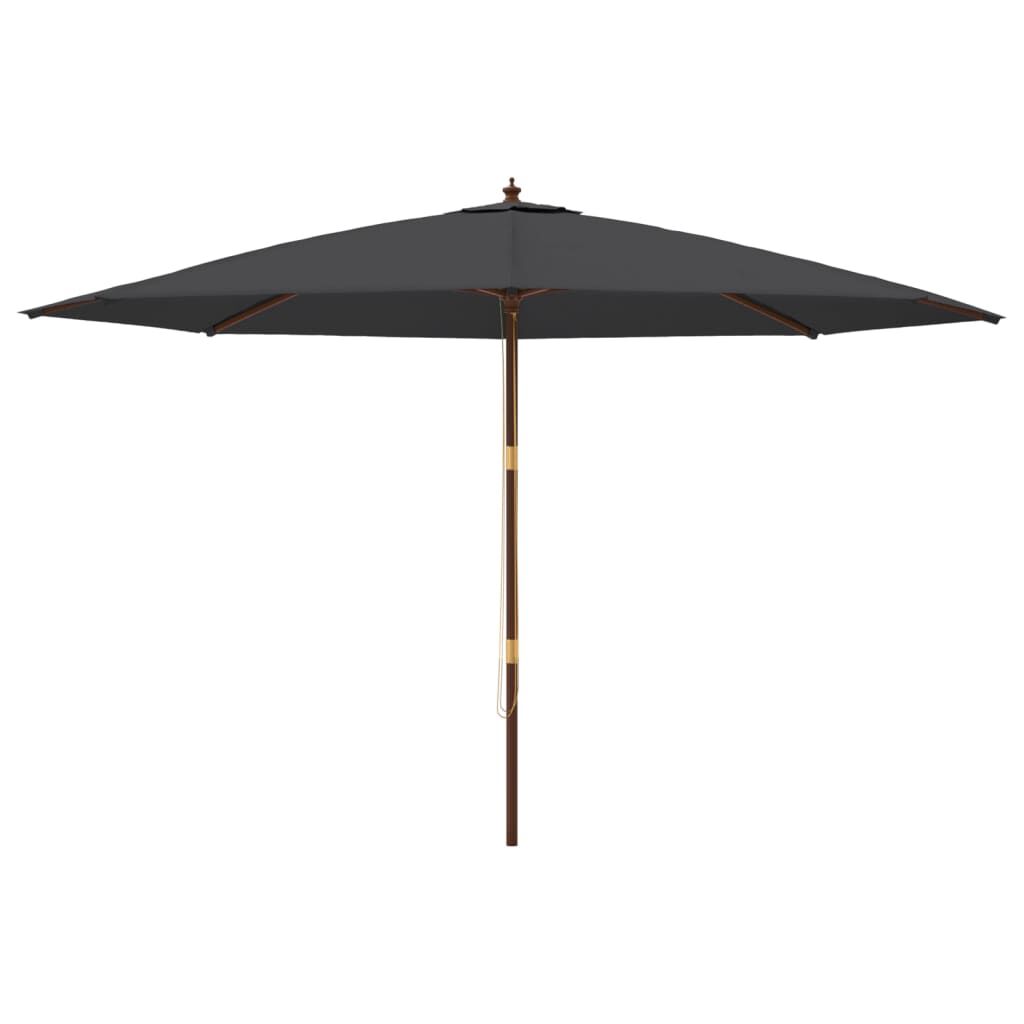 vidaXL fekete kerti napernyő fa rúddal 400 x 273 cm