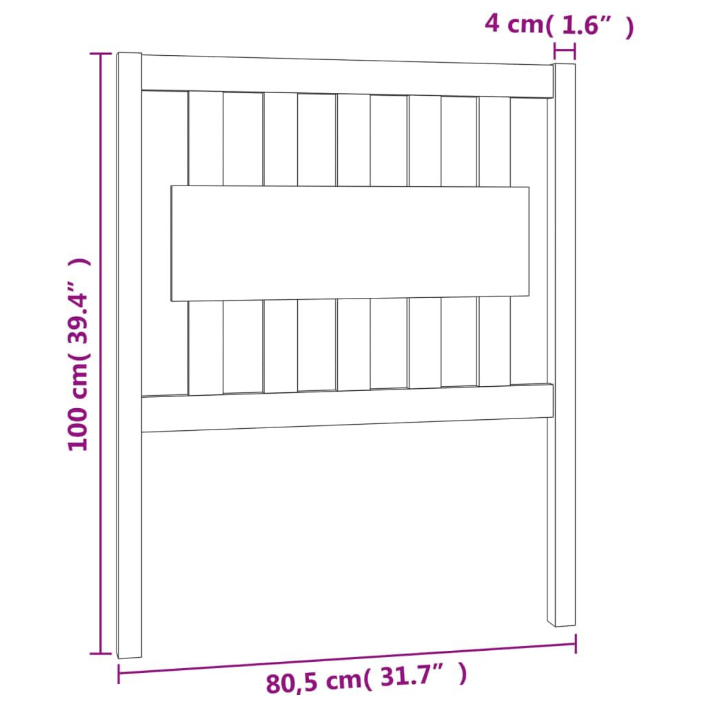 vidaXL tömör fenyőfa ágyfejtámla 80,5 x 4 x 100 cm