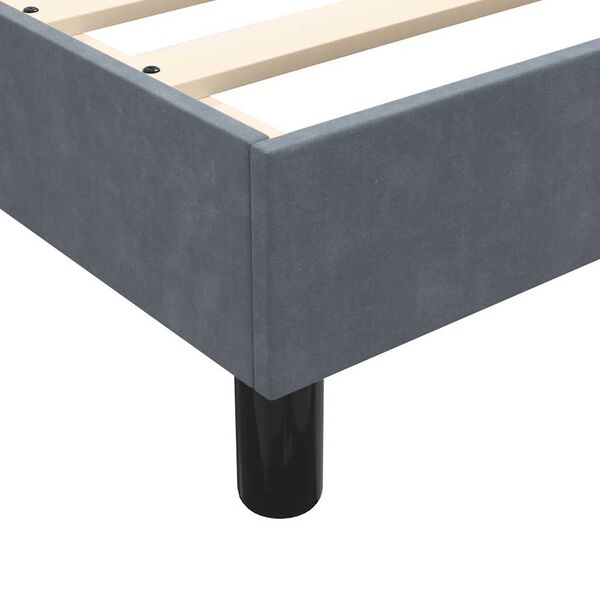 vidaXL sötétszürke bársony ágykeret matrac nélkül 90x220 cm