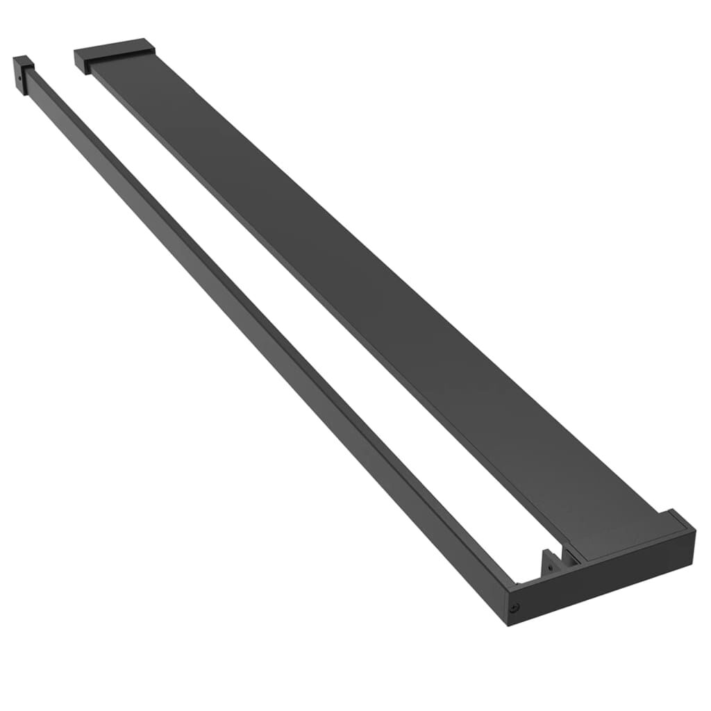 vidaXL fekete ESG üveg és alumínium zuhanyfal polccal 80 x 195 cm
